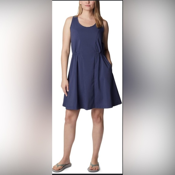 Columbia Nocturnal Blue On The Go Casual Dress Women’s Large Activewear SPF 40 - Picture 1 of 8